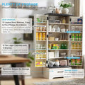 72 Inch Tall Farmhouse Kitchen Pantry Cabinet Stylish Storage Cupboard