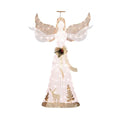 Tangkula 5 FT Lighted Christmas Angel, Outdoor Pre lit 3D Glittered Angel with 100 Warm White Lights