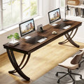 78.74 Inch Extra Long Double Computer Desk with Stylish Metal Legs for Home Office