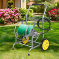 Garden Hose Reel Cart Holds 230FT of 5/8" Hose, Heavy Duty Hose Cart with 2 Wheels & Storage Basket, Portable Water Hose Organizer for Yard