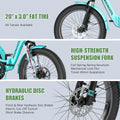 ABORON 3.0 Fat Tire Electric Trike for Senior Foldable E Bike, 500W Motorized Tricycle Adult 20" Folding 3 Wheel Electric Commute Bike Trike W/48V